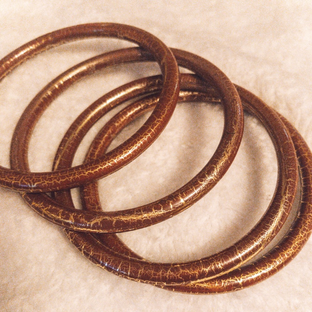 Brown with gold accent bangles
